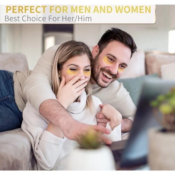 24K Gold Eye Mask Puffy Eyes Dark Circle Under Eye Patches 20 Pairs x 2 Boxes - Picture 5 of 5